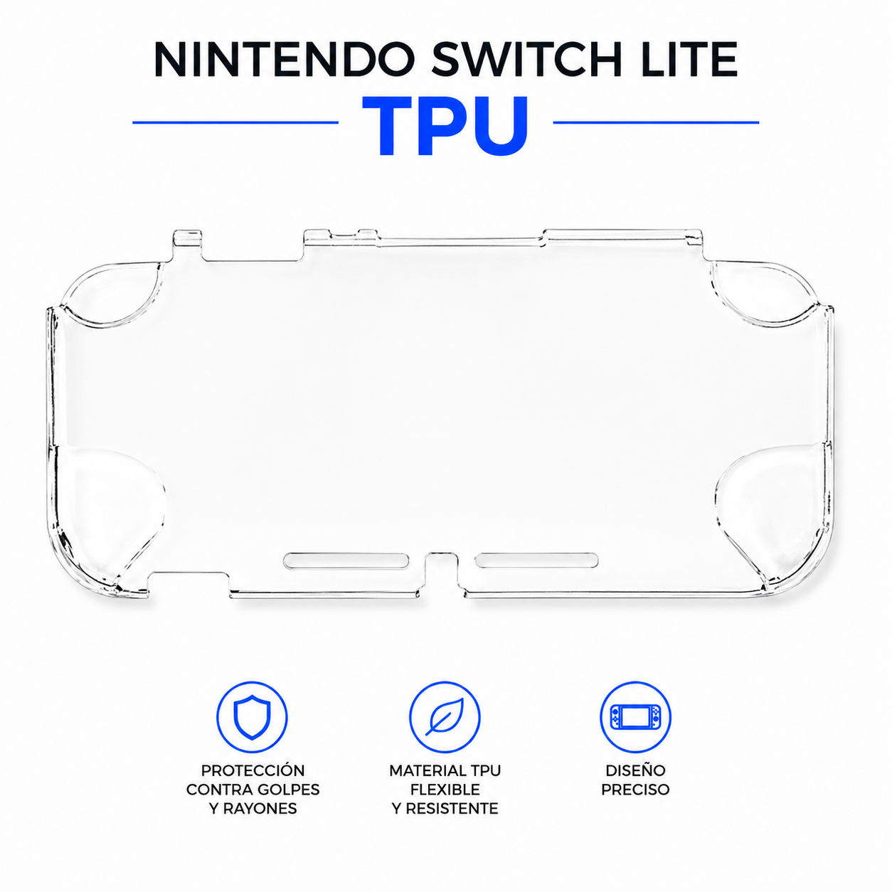 Funda TPU Transparente para Nintendo Switch Lite – Protector Flexible Antigolpes