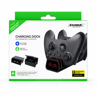 Base de Carga DOBE para Controles Xbox Series X|S y Xbox One con 2 Baterías Recargables