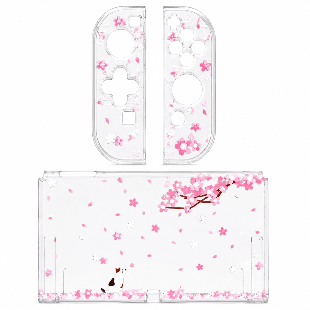 Estuche TPU para Nintendo Switch OLED – Diseño Sakura Transparente
