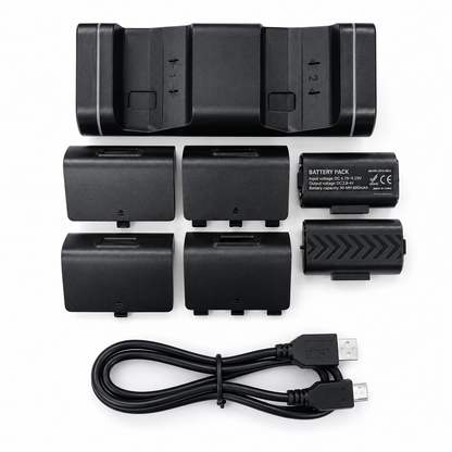 Base de Carga DOBE para Controles Xbox Series X|S y Xbox One con 2 Baterías Recargables