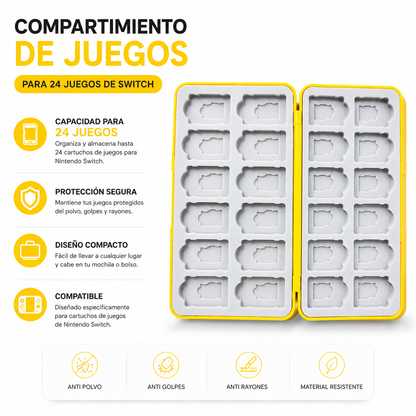 Estuche Porta Juegos para Nintendo Switch Capacidad 24 Cartuchos Diseño Caja Misteriosa