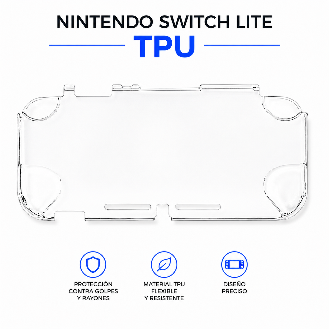 Funda TPU Transparente para Nintendo Switch Lite – Protector Flexible Antigolpes