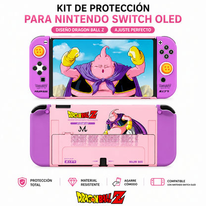 Kit Protector Majin Buu Dragon Ball Z para Nintendo Switch OLED – Case Antigolpes Completo