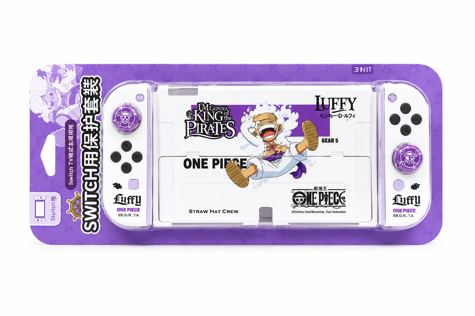 Kit Protector One Piece Luffy Gear 5 para Nintendo Switch OLED – Case Antigolpes Completo