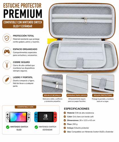 Estuche Rígido Luigi para Nintendo Switch OLED y Nintendo Switch