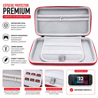Estuche Protector Hongo Rojo para Nintendo Switch 2